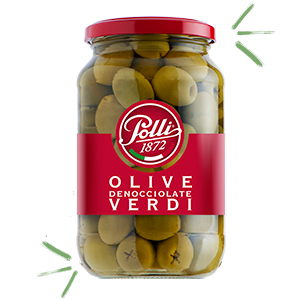 Entkernte Gr&uuml;ne Oliven Polli 545 g