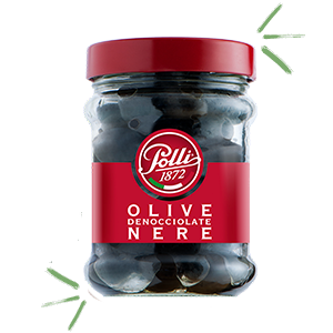 Entkernte Schwarze Oliven Polli 300 g