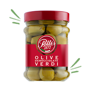 Entkernte Gr&uuml;ne Oliven Polli 300 g